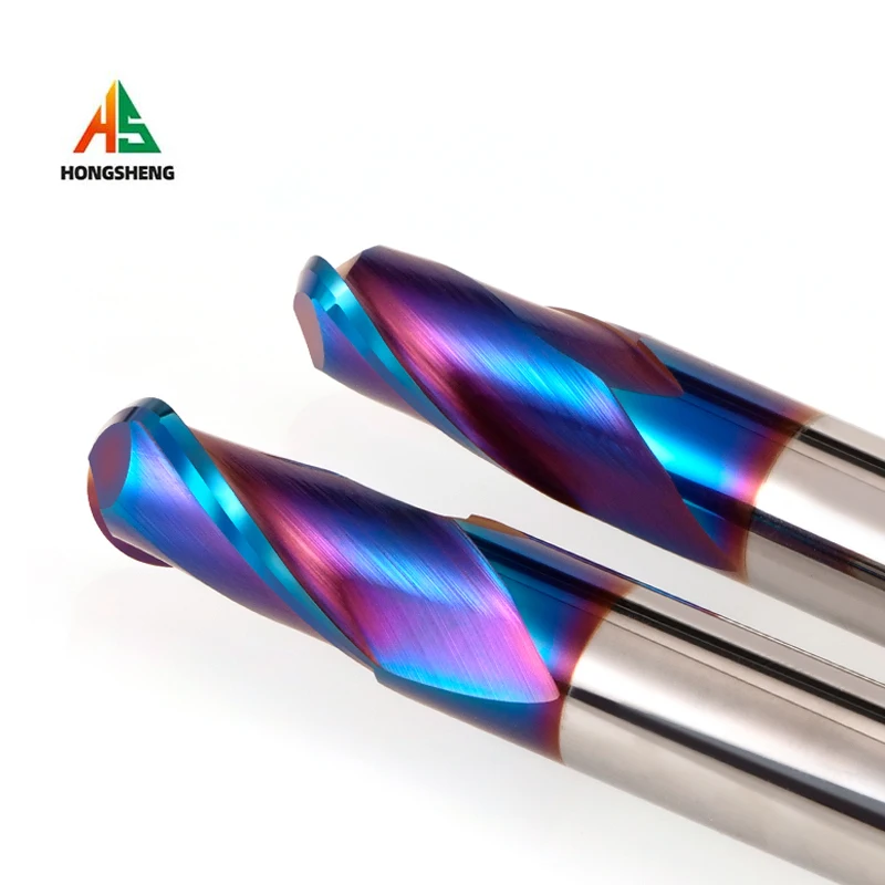 Carbide end mill HRC65 HRC70 High Hardness Ball Nose End Mill Tungsten Carbide Cutter CNC Router Bit Milling Tool R0.5 6mm 8mm 10mm 12mm Metal