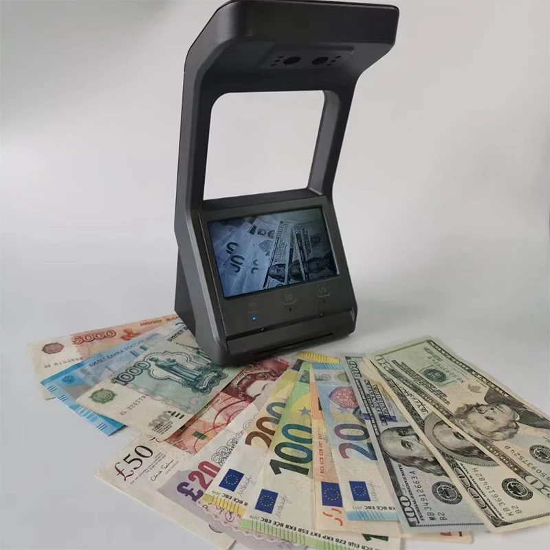 RUB USD EUR 돈 현금 통화 감지기 미니 휴대용 판별기 IR UV 3D ST-380 지폐 여권 수표 감지