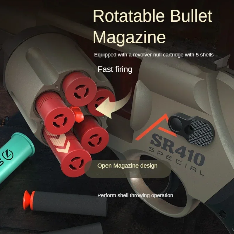 2024 Revolver Shell Throwing Airsoft Rifle Toy Gun Foam Blaster Enhanced Outdoor CS Soft Bullet Toy Kids Birthday Gift  for Boy 4