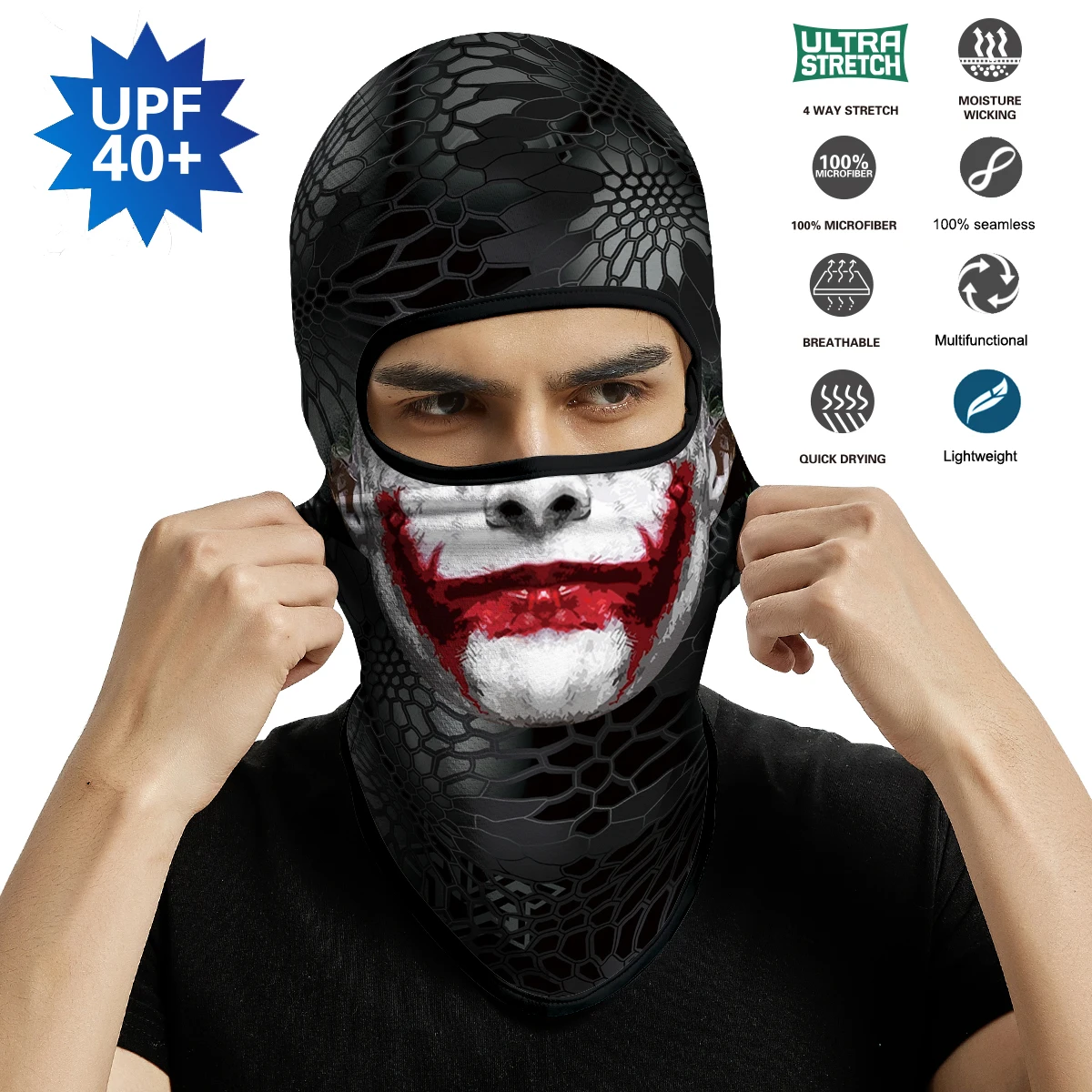 3D Bandana Breathable Quick Dry Neck Gaiter Cover Scarf Face Mask for Halloween 