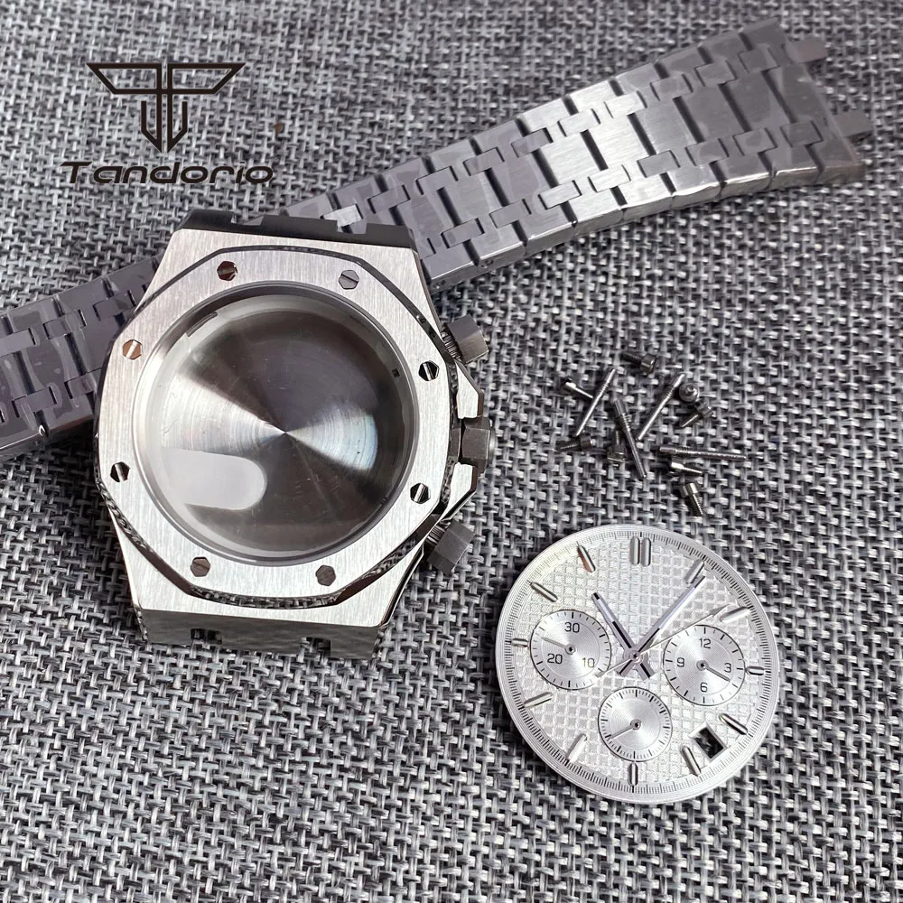 ステンレス製時計ケース,42mm,サファイアクリスタル,octagonl,vk63