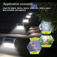 1/2/4/10PCS ไฟผนังพลังงานแสงอาทิตย์ 3 LED บันไดไฟเซนเซอร์ตรวจจับแสงกันน้ําระบายน้ํา Ditch รั้วกลางแจ้งระเบียงระเบียง 5