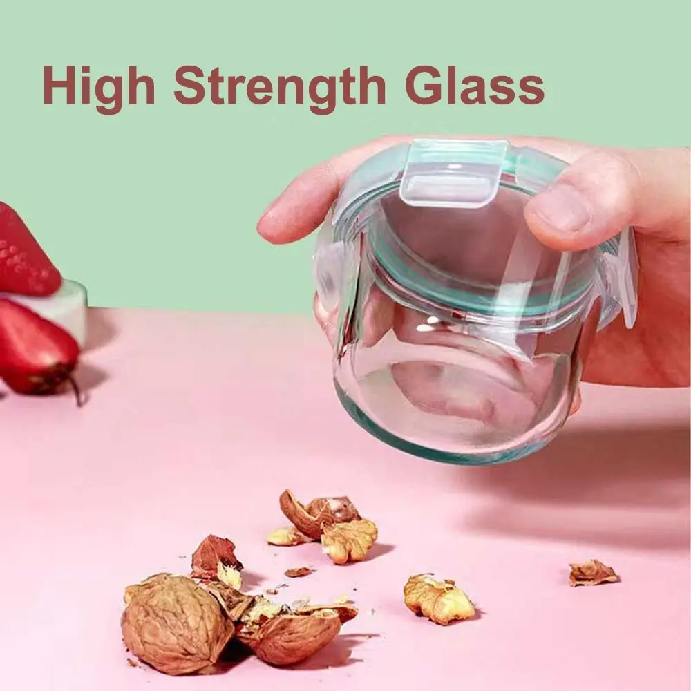 170ml Glass Food Storage Box Frozen Baby Food Glass Cup Baby Storage Jar for Little Ones Microwave Safe
