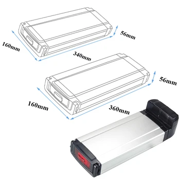 Batteria Posteriore per E-bike 24V 13Ah 15Ah 17.5Ah 20Ah per Bicicletta Elettrica con Caricabatterie 2A e BMS 20A