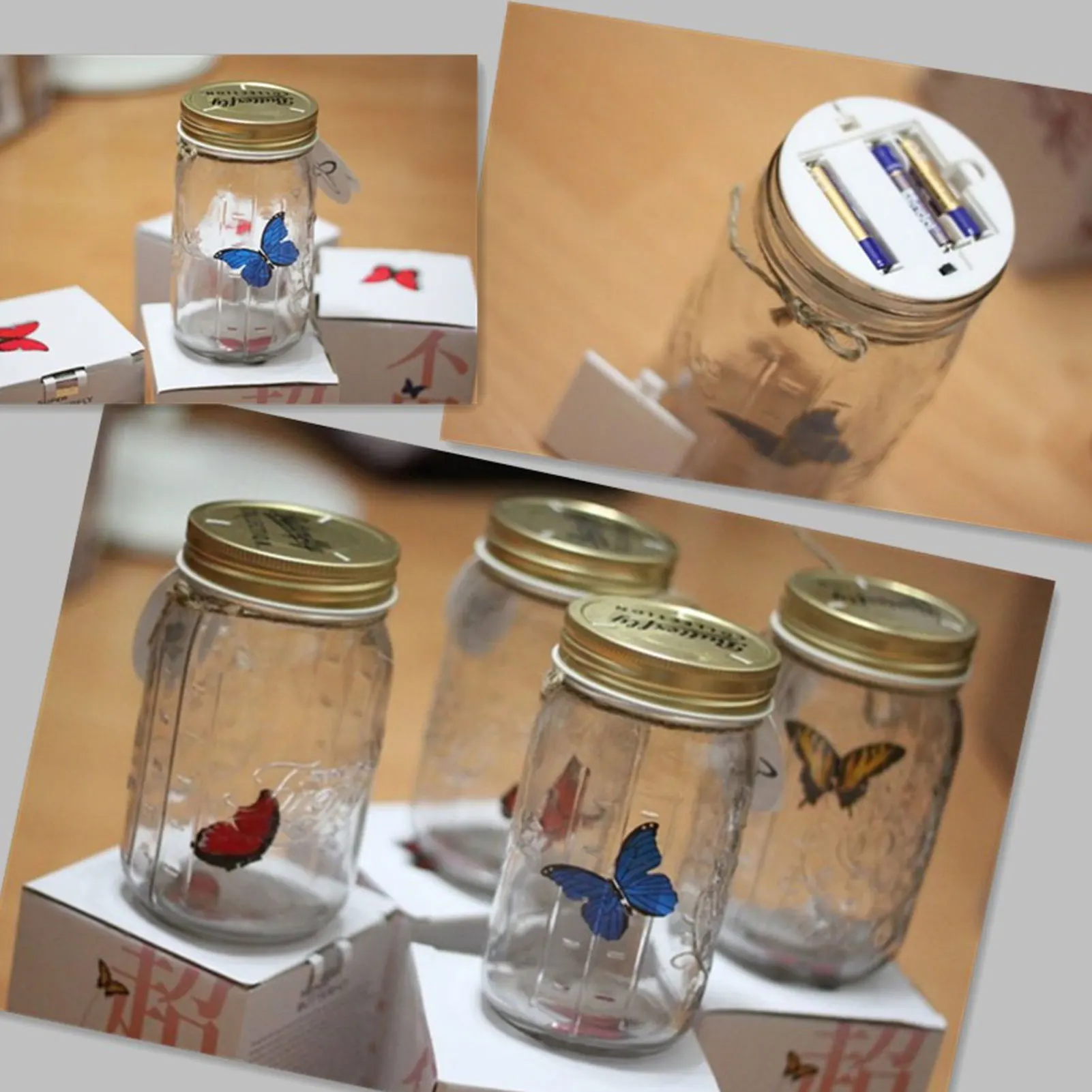 Butterfly Collection Jar LED Lamp Animated Butterfly in a Jar Flying