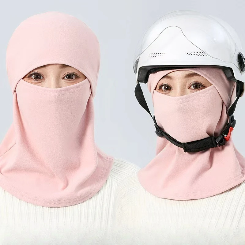 1PC 오토바이 페이스 마스크, 겨울 스키 방풍 페이스 마스크, 고탄성 헬멧 후드, 추운 날씨 사이클링 스카프