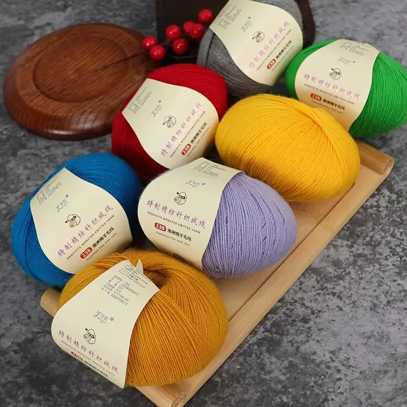 50g 100% Merino Wool Yarn Thin Yarn Soft Anti-pilling Eco-friendly High Quality for Hand Knitting Wool Crochet Knitting 5