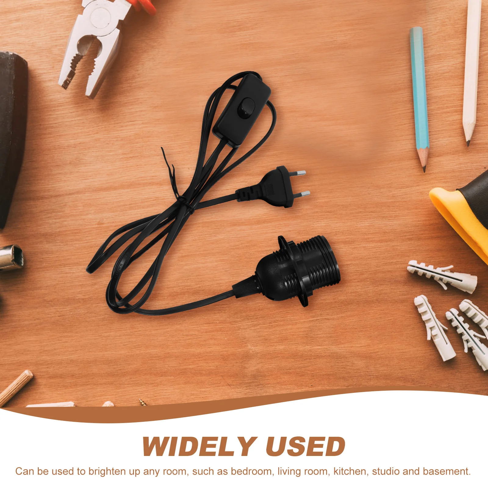 18m E14 Socket Lamp Cord Cable With Push Button Switch For Kitchen Living Room Bathroom Basement Light Extender Lighting