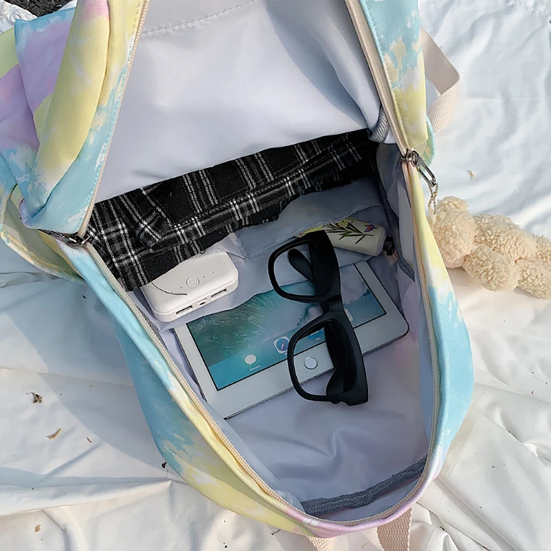 Richme Harajuku Women Backpacks Fashion New Design Casual Students Gradient Mochilas Para Mujer Large Capacity Bolso Mujer