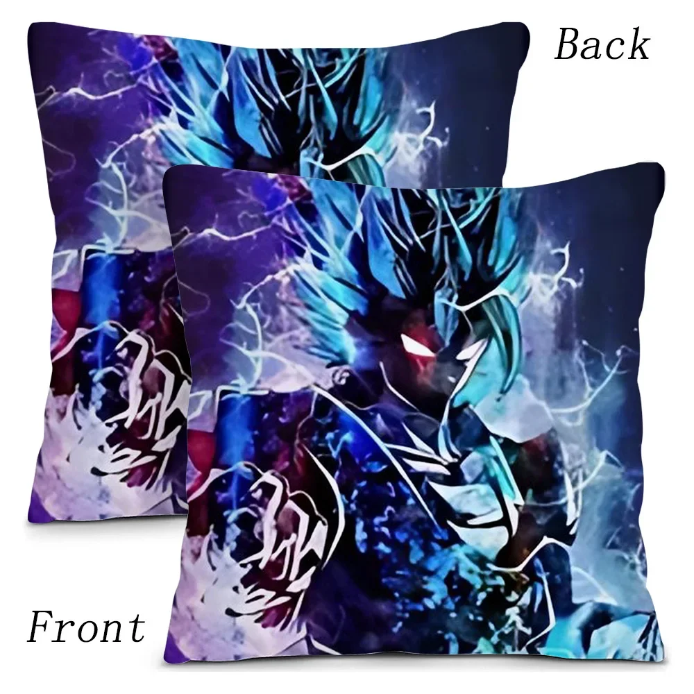 Anime Dragon Balls Z Goku Kawaii Pillow Covers Cartoon Sofa Decorative Home Double-sided Printing Short Plush Cute Cushion Cover 4