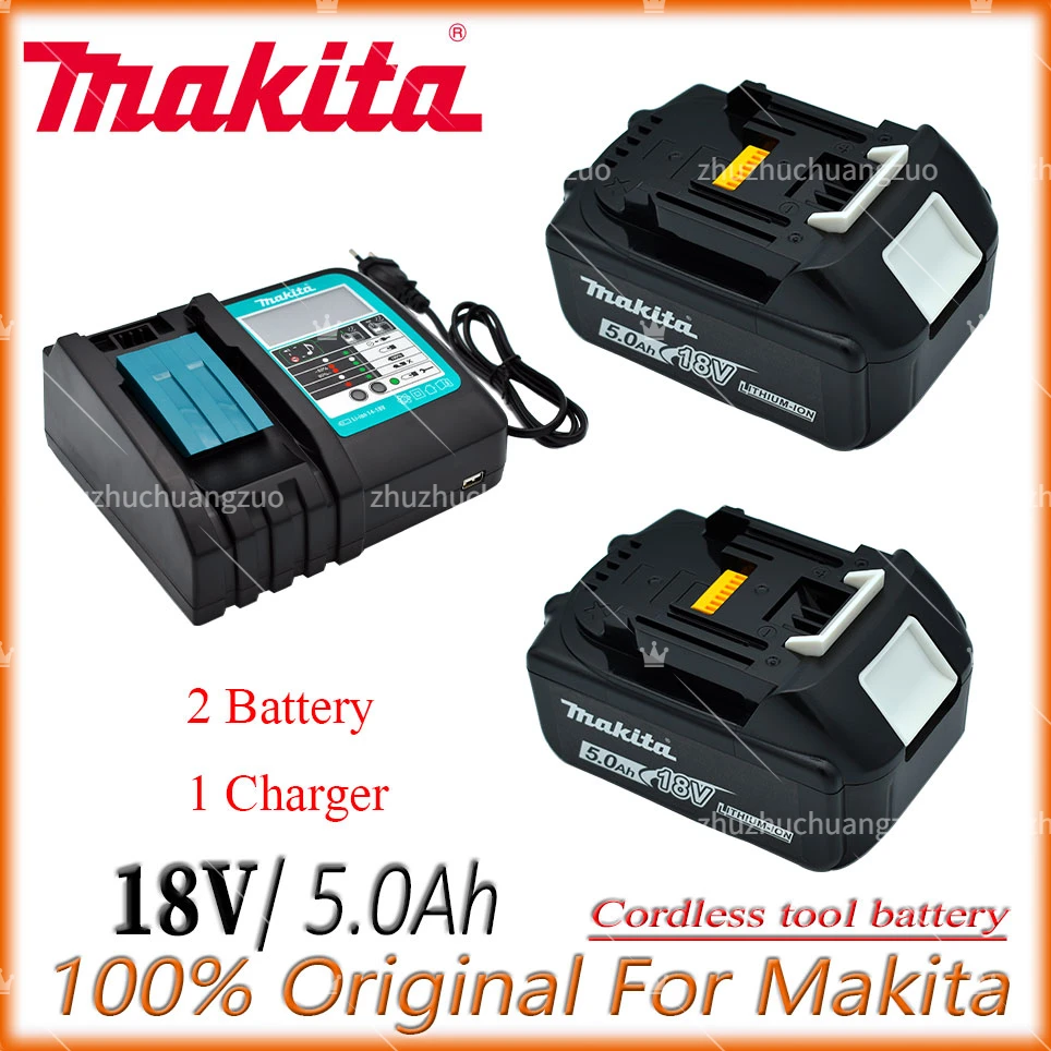 100% Originale Makita 5.0Ah 18V Caricabatteria Agli Ioni Di Litio Dc18Rf Bl1850 Bl1830 Bl1430 Bl1440 Dc18Rc Strumento Di Ricarica Con Porta Usb