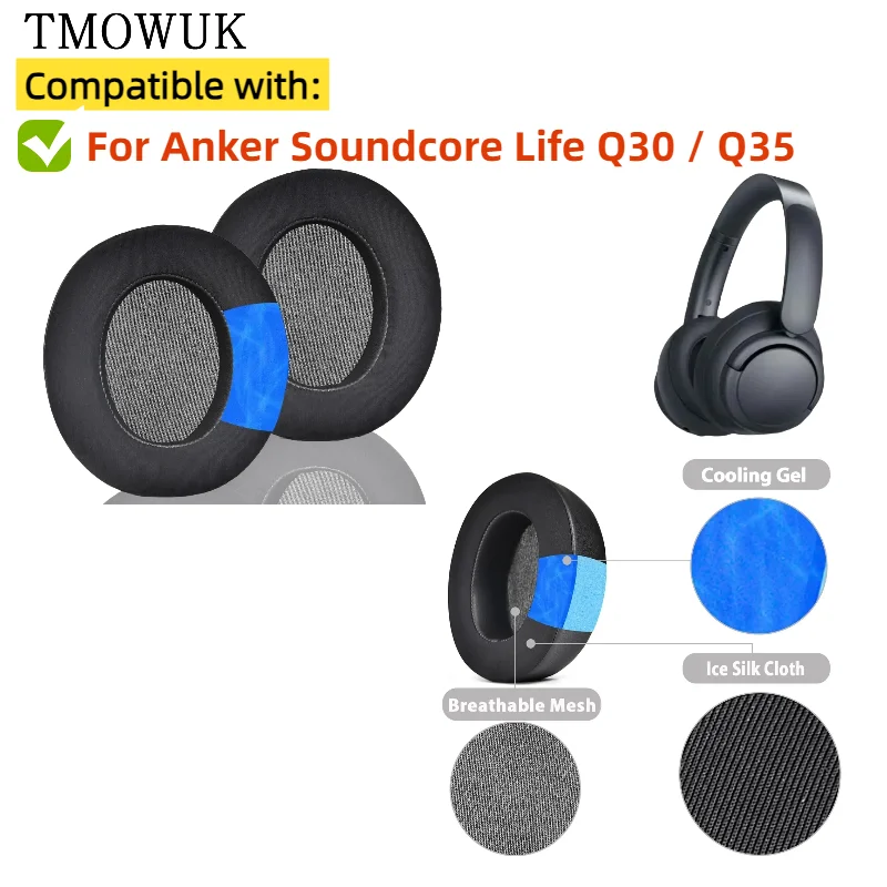Cooling Gel Earpads for Headphones - TMOWUK Replacement Ear Pads Cushions
