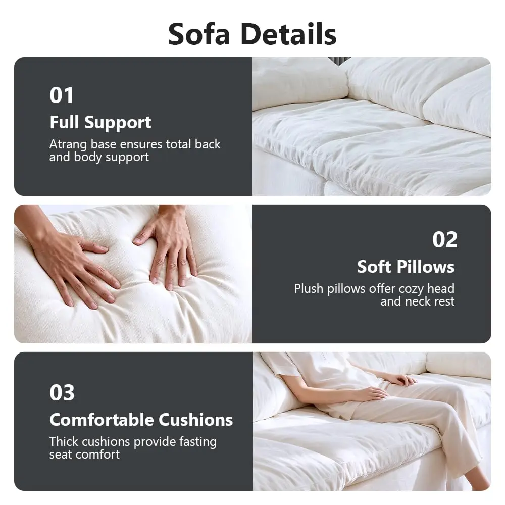120" Cloud Sectional Sofa 4