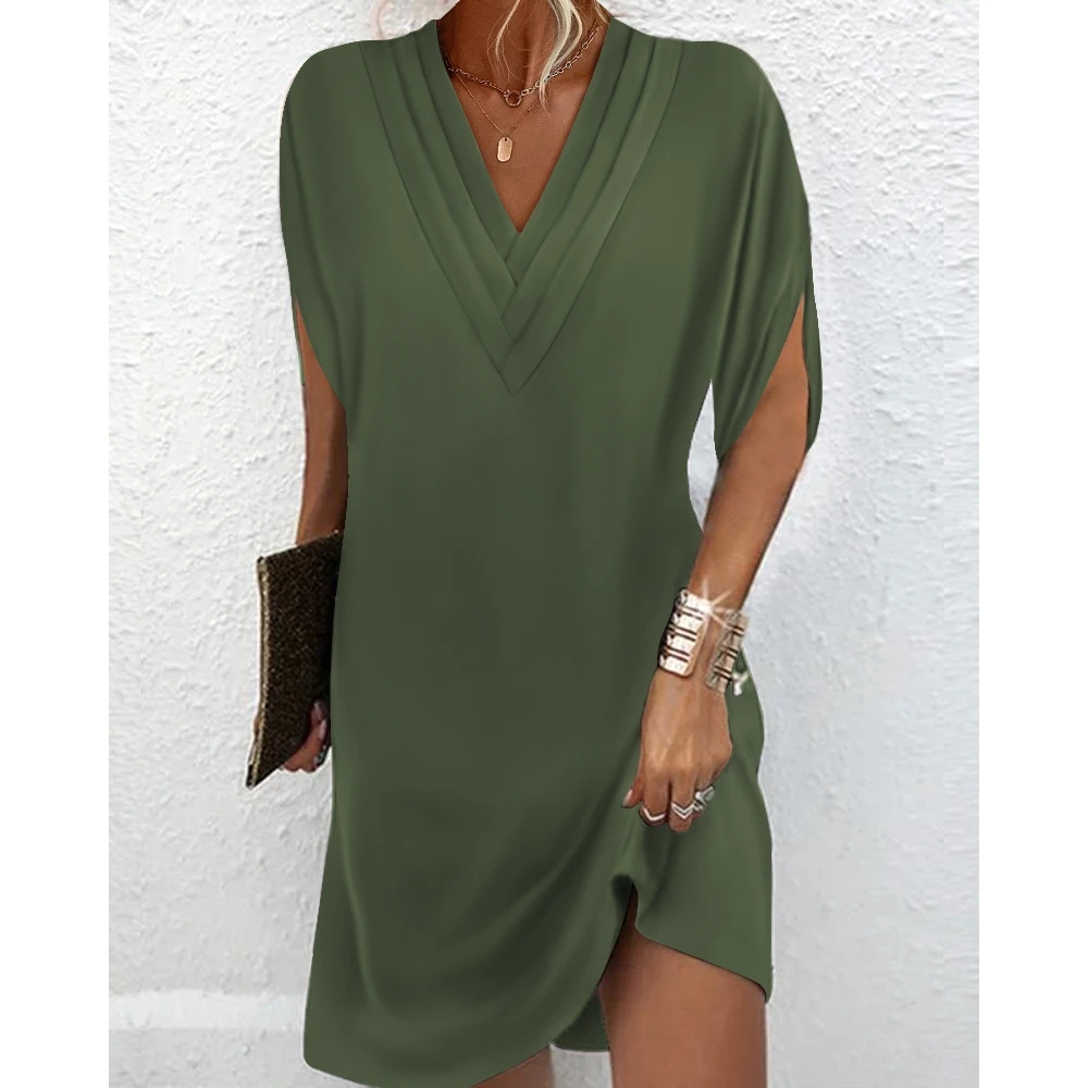 ToBeInStyle Women's Ruched V-Neck Tank Top - Cotton Knit Scoop Back Camisole - View #6