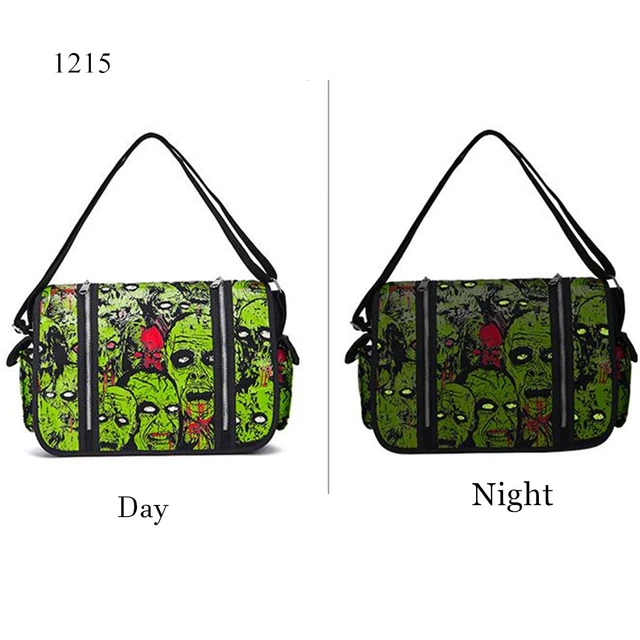 Gothic Messenger Bags, Goth Messenger Bags, Green Messenger Bag