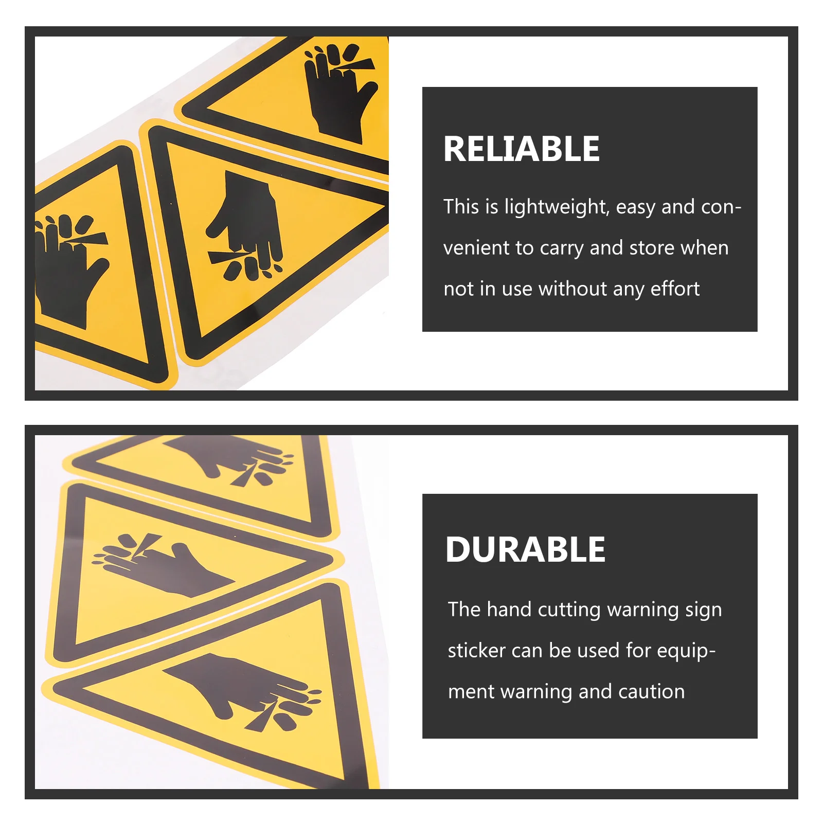 3 Pcs Labels Warning Decals Hand Pressure Caution No Vinyl Safety Machine Careful Sign