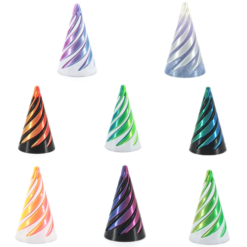 3D Printed Toy 3D Decoration Mini Vortex Printed Spiral Conae Fidget Toy Impossible Pyramid
