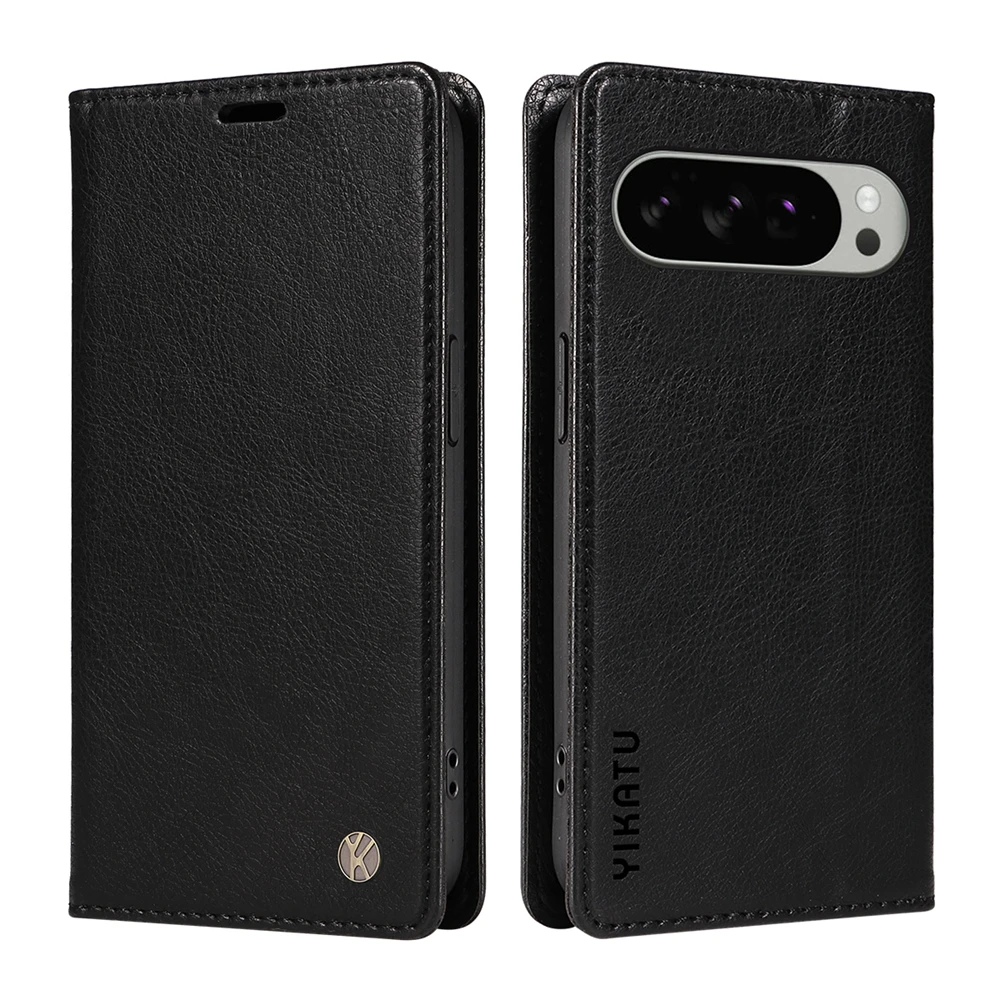 Premium Magnetic Leather Wallet Flip Case | Ultra Slim Shockproof with Litchi Texture