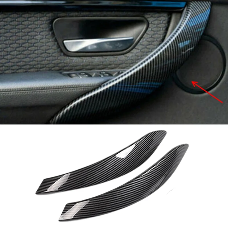 WF-자동차 인테리어 도어 핸들 커버 인테리어 풀 핸들 커버 Forbmw 3 시리즈 F30 F35 2012-2019 인테리어 도어 핸들 외부 커버