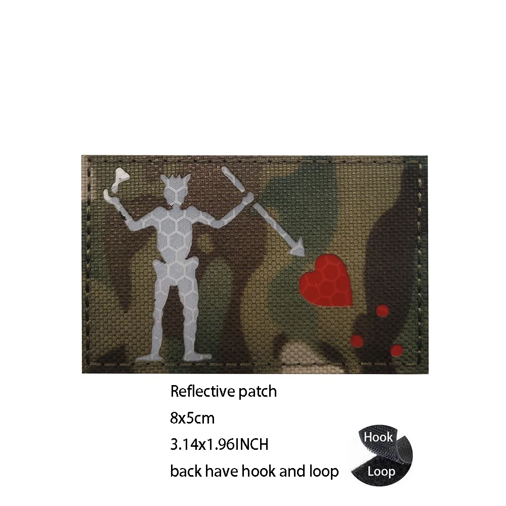 Embroidered Cloth with Reflective Velcro Armband Beard Series Luminous Tactical Morale Badge Bag with Accessory Backpack Patch_voghion.com