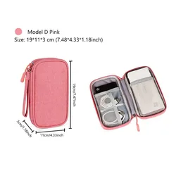 Portable Waterproof Digital Accessories Organizer and Travel Cable Bag (D Pink)