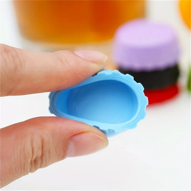 30/60 reusable silicone bottle caps, suitable for sealing and preserving beer, wine, cola, soda water bottles