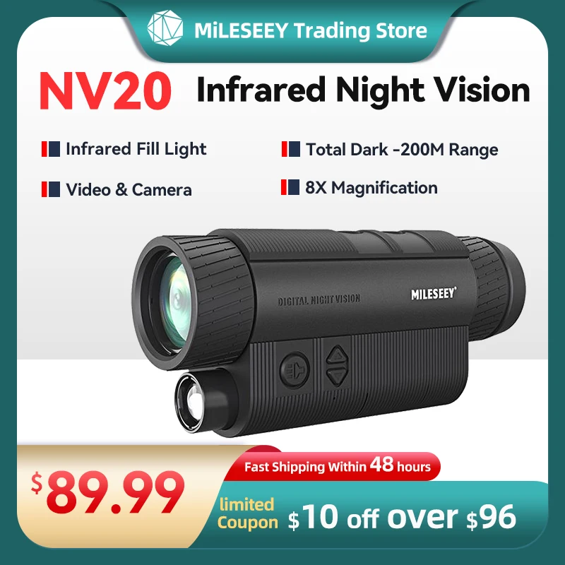 Digital NV Monocular IR Night Vision Goggles Security Camera Gen Tracke 