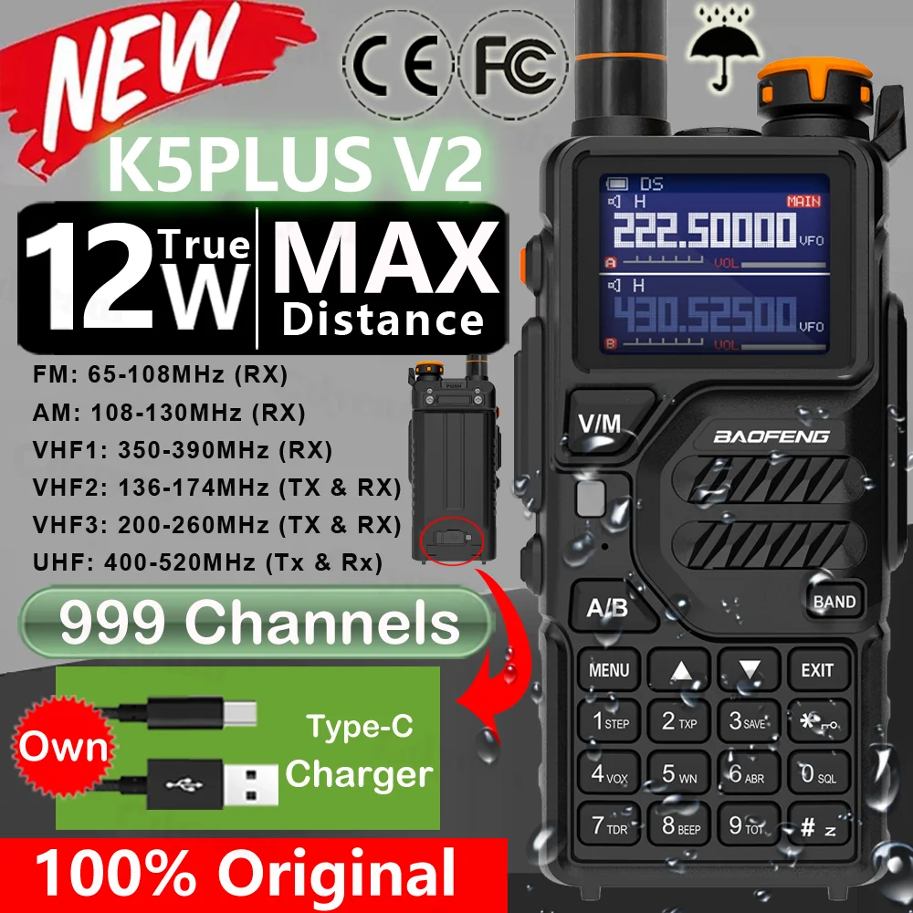 ワイドバンドラジオ UV-K5 999メモリー搭載機・オプション3点