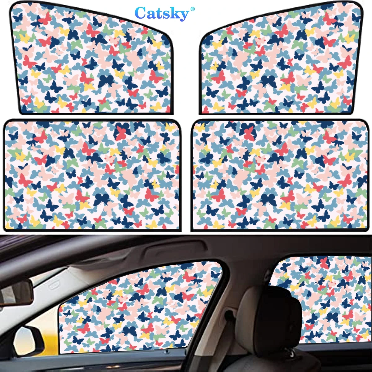 

4 Pieces Privacy Car Window Sun Shades Magnetic Blackout Car Window Covers Car Curtains Car Window Sun Shades Covers Auto