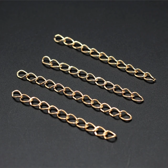 20pcs/lot 50mm/70mm 5*4mm Tone Extended Extension Tail Chain Necklace Tail  Chain Connector Findings For Bracelet Base Tray