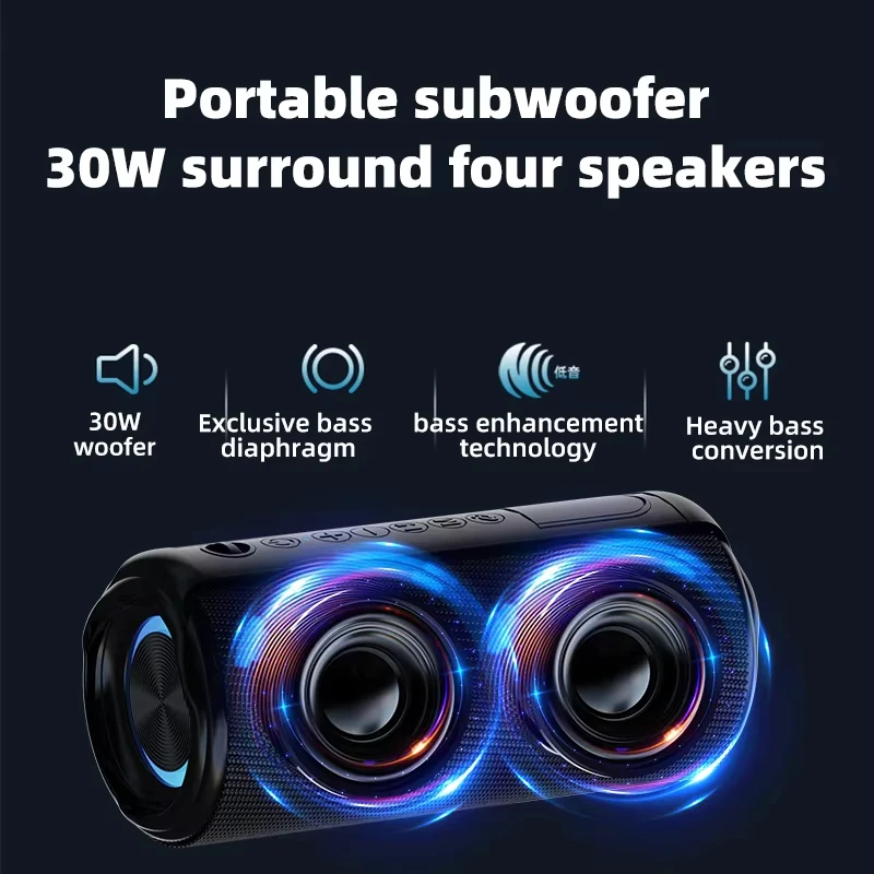 MX40 Powerful Bluetooth Speaker Bass Wireless Speakers Subwoofer Waterproof Sound Box Support TF, TWS, USB Flash Drive