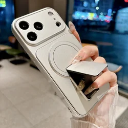 Enhanced Magnetic Phone Case with Large Window & Anti - Drop Protection - Supports Wireless Charging - iPhone 15 (Silver)