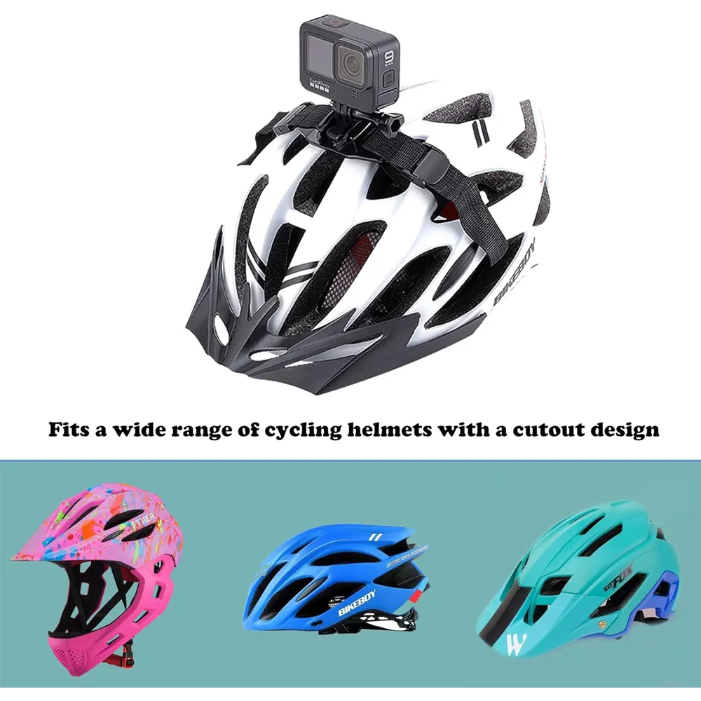 Vented Helmet Strap Mount Belt Holder For GoPro Hero 13 12 11 10 9 8 7 5 Insta360 SJCAM AKASO DJI Osmo Action Camera Accessories