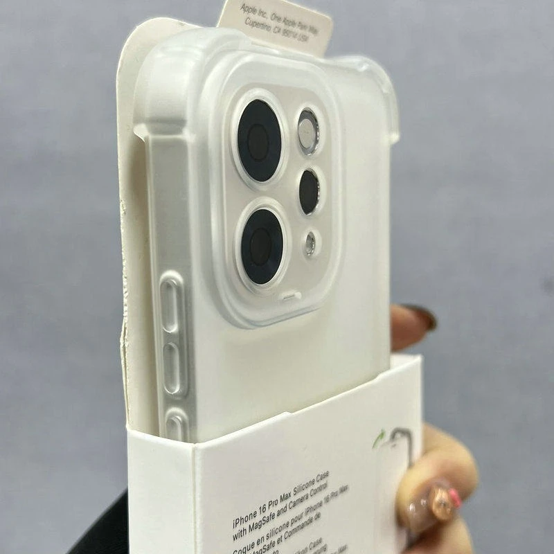 Advanced Four-Corner Anti-Shock Translucent Phone Case with Wireless Charging Compatibility