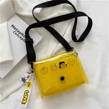 

2022 Summer New Children Cartoon Transparent Jelly Oblique Cross Bag Girls Boys Shoulder Bag Travel Square Bag