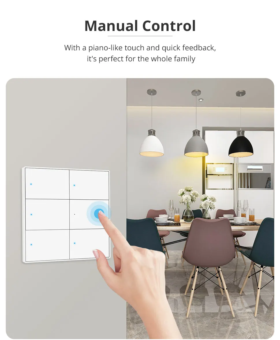 Zigbee Wall Light Switch with Neutral No Neutral 1 2 3 4 6 Gangs Interruptor Wor