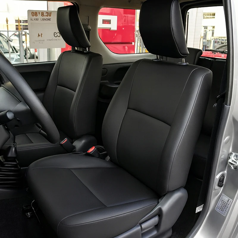 Para Suzuki Jimny swift Every Grand Vitary, accesorios personalizados para coche, fundas de asiento de 5 asientos de piel sintética, volante a la izquierda y derecha