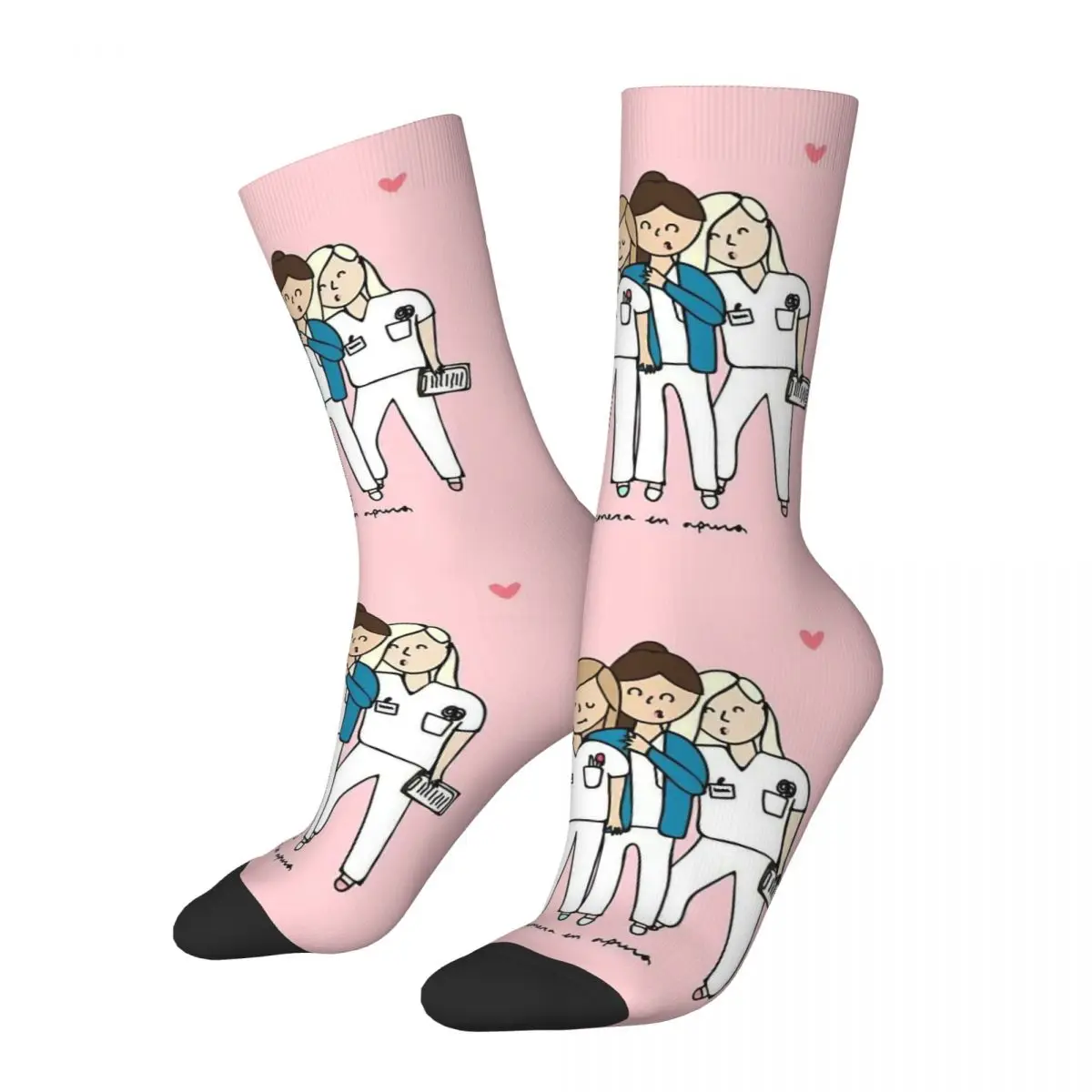 

Girls Funny Doctor Nurse Socks Super Soft Casual Enfermera En Apuros Socks Merch Middle Tube Socks Small Gifts