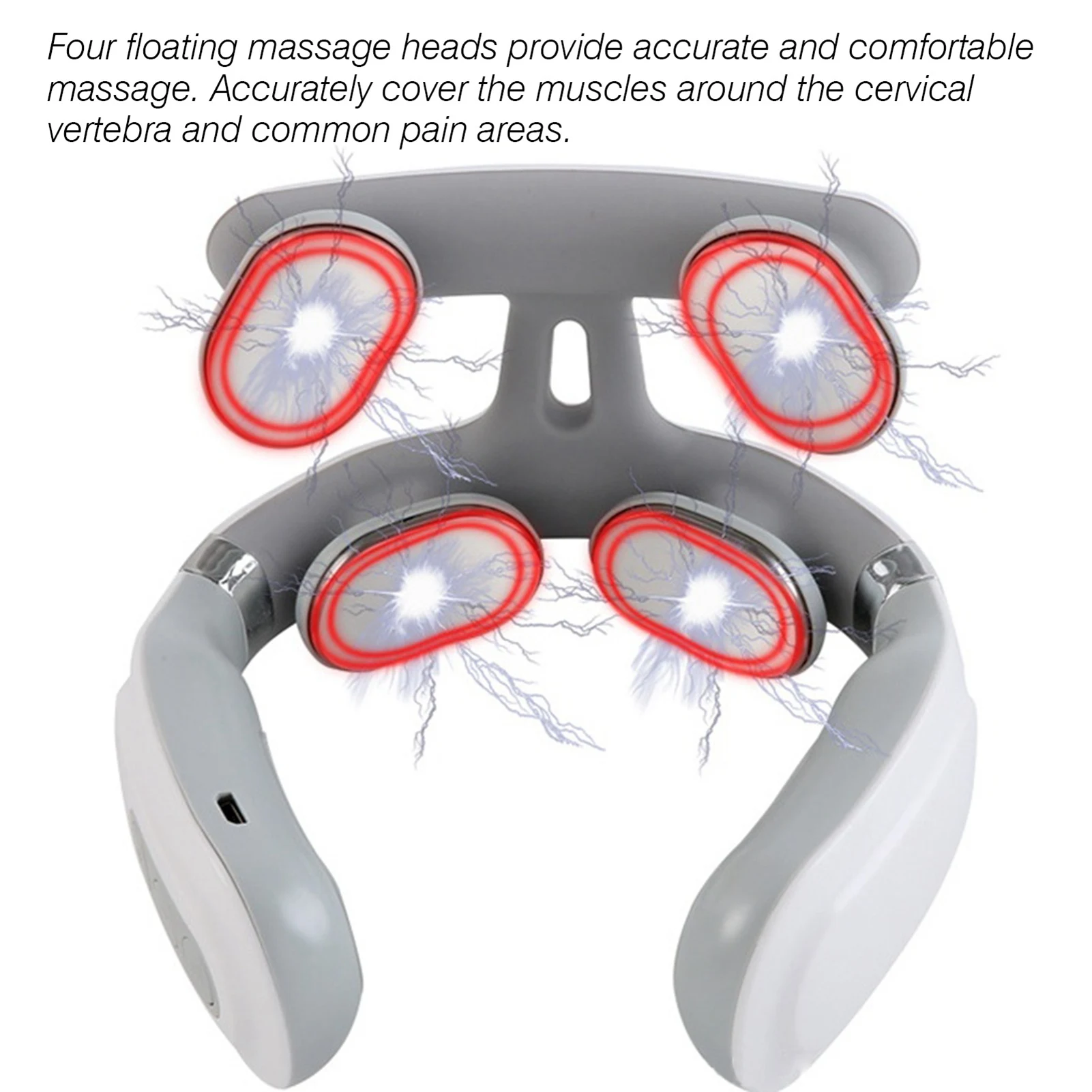 Cervical Massager 16 Modes USB Smart Pulse Heating 4 Neck Massager for Neck Tension Vibrator Heating