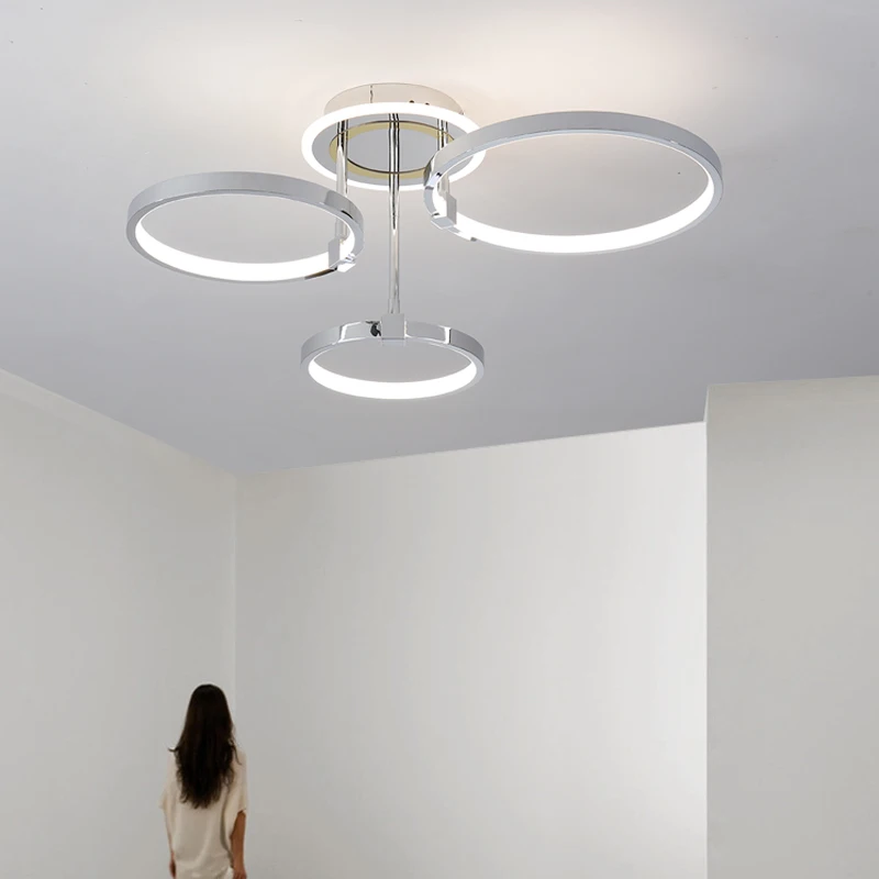 Gold/Chrome Plated Glow Modern led Ceiling Lights for Living Dining Room Bedroom Study Room Hanging Ceiling Lamp Fixtures