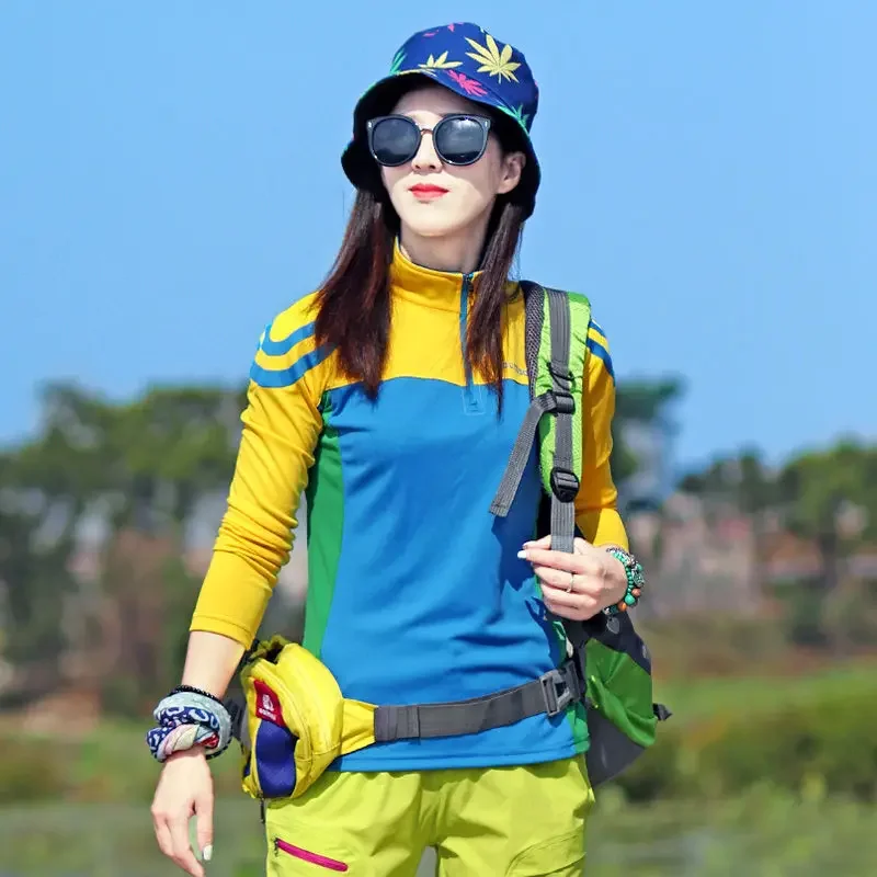 Hiking T-shirt Women Long Sleeve Outdoor Sun Protection Rock Climbing Hiking Running Fitness Cycling Road Trip Casual T Shirt