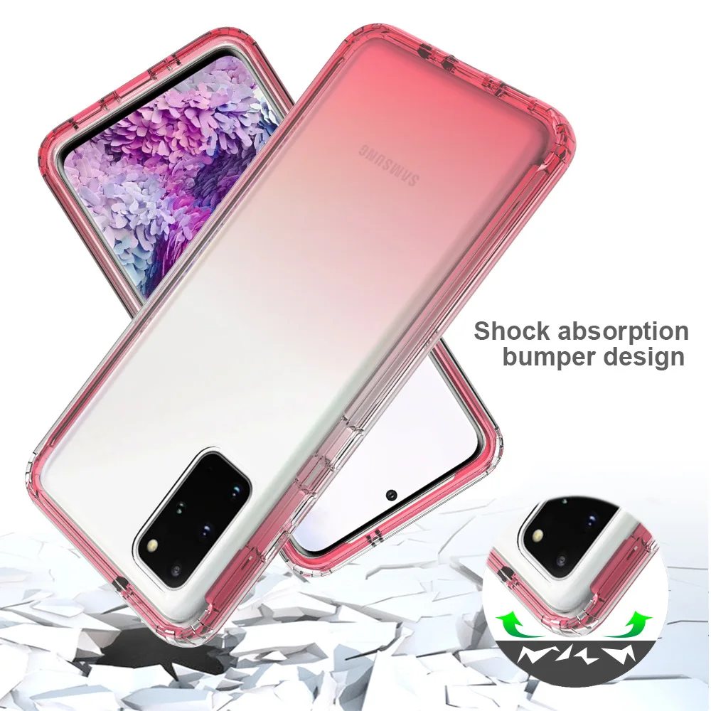 Luxury Candy Color Transparent Shockproof Phone Case - TPU+PC Hybrid Cover