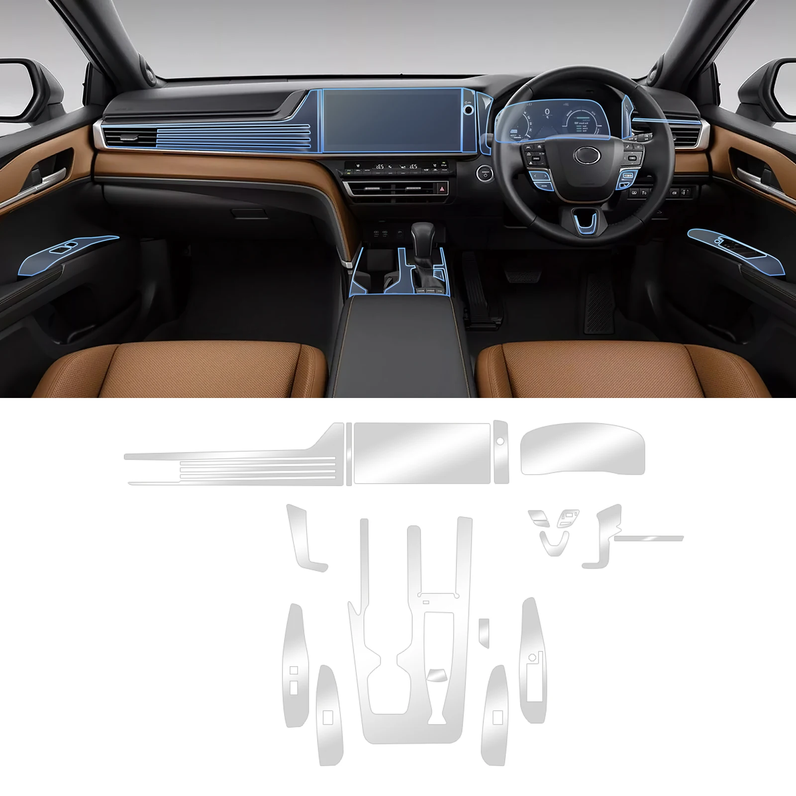 Für Toyota Camry 2025 2026 Unsichtbare Innenraum-TPU-Folie Schutzschicht Innenausstattung Auto-Modifikationszubehör – Detail 8