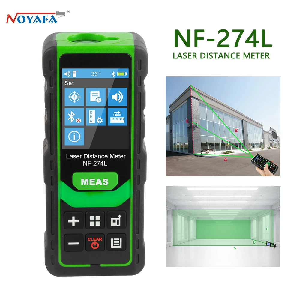 Noyafa Nf274l Medidor de Distância a Laser Roleta Eletrônica Laser Digital Fita Telêmetro Trena Laser Range Finder Medição