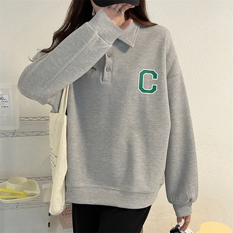 estilo preppy hoodies feminino carta impressão camisolas