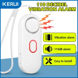 Loud 110dB Vibration Detector Alarm for Doors and Windows - Easy Install Home Security Sensor (1pc)