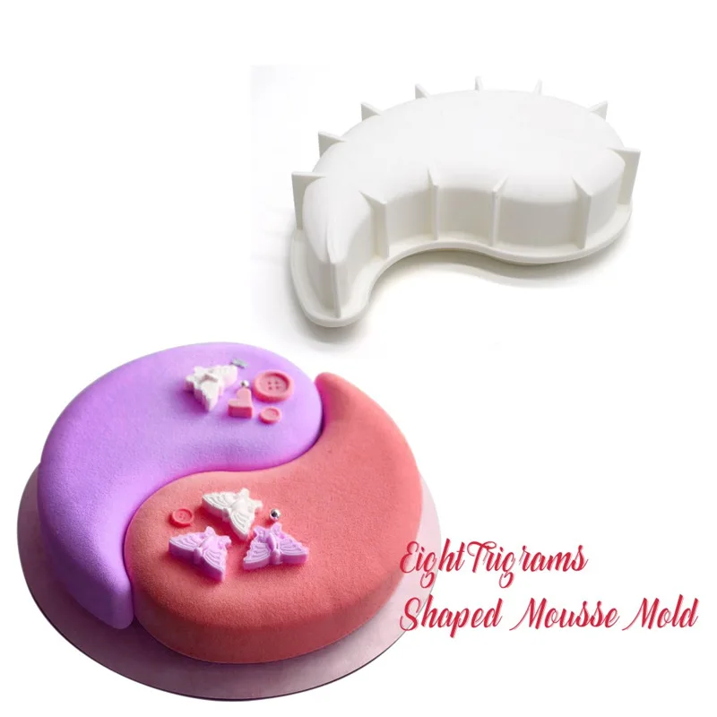 Round Corrugated Big Flower Mousse Cake Mold Taiji Design Silicone Mold for DIY Chocola... - SKU RCMM1913 - UGI Packaging
