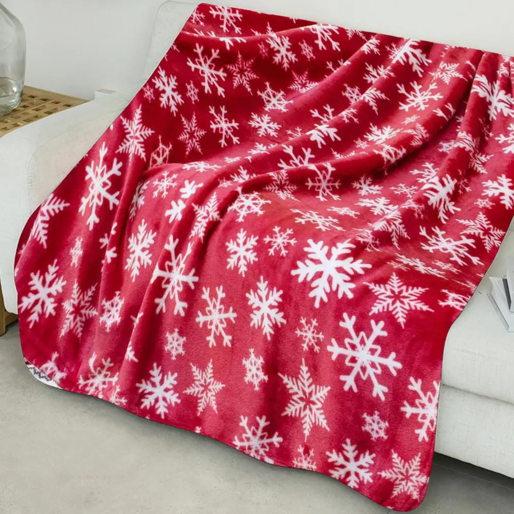 

Velvet Blanket Winter Warm Flannel Fleece Blankets Elk Snowflake Print Xmas Blanket Air Conditioning Blanket Plush Bed Sheet