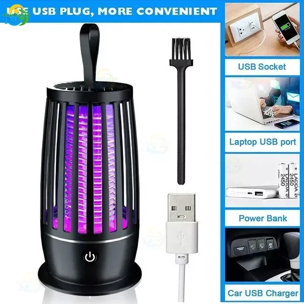 Electric Shock Mosquito Killer Lamp USB Fly Trap Zapper Insect Killer Repellent Bedroom Outdoor Anti Mosquito Trap