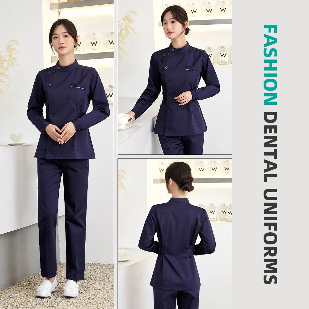 New Dental Nurse Uniforms female summer long/short sleeve male high-end oral hospital clinic dentist working clothes set